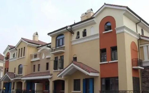 在農(nóng)村小別墅用真石漆裝修外墻，效果圖美絕了